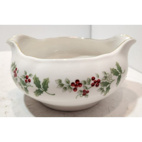 Gibson Housewares Christmas Charm Delight Holly Berry Sauce Gravy Boat - Picture 5 of 10